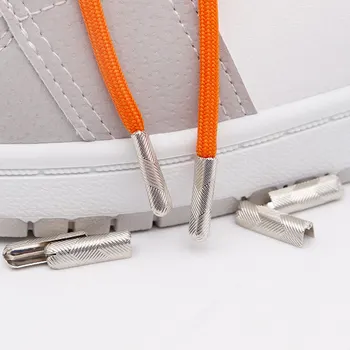 Weiou Laço 18.2*4MM de Luxo Metal Aglets Abrir a Boca, de Tipo Bastante Corda, a Decoração do Tênis Sapato de Lona de Sarja de Gravura de Prata Dicas
